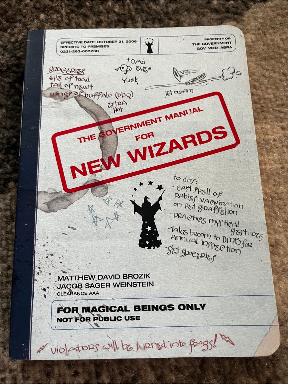 The Government Manual for New Wizards – White Cover Coffee Table Book